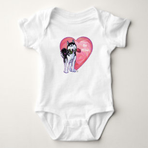 Husky Valentine's Day Baby Bodysuit