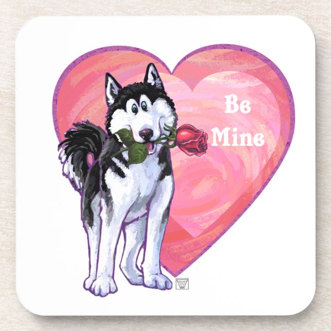 Husky Valentine's Day Coaster (Front)