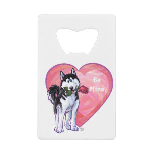 Husky Valentine's Day Credit Card Bottle Opener