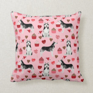 Husky Valentines Day Dog Pillow