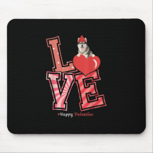 Husky Valentines Day Gift Husky Heart Design Mouse Pad