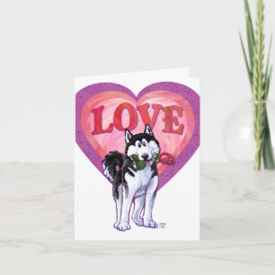Husky Valentine's Day Holiday Card
