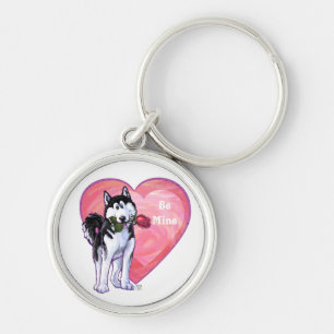 Husky Valentine's Day Keychain