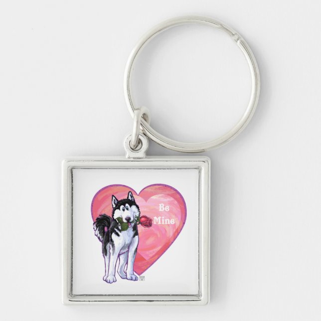 Husky Valentine's Day Keychain (Front)