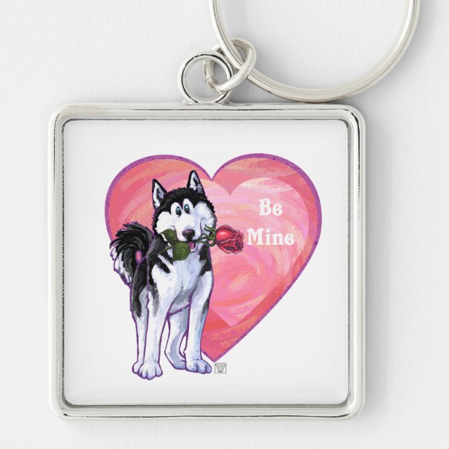 Husky Valentine's Day Keychain (Front)