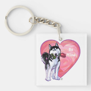 Husky Valentine's Day Keychain