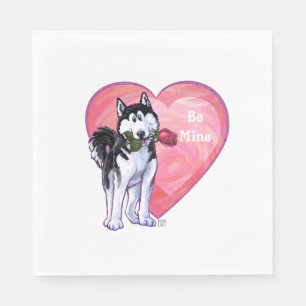 Husky Valentine's Day Napkin