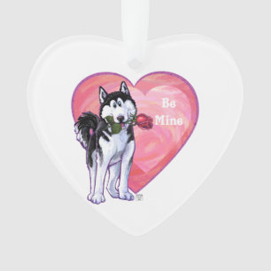 Husky Valentine's Day Ornament