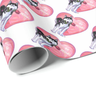 Husky Valentine's Day Wrapping Paper