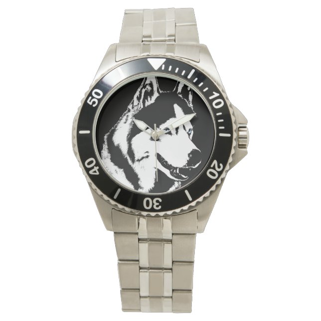 Husky Watch Siberian Husky Malamute Wrist Watch (Front)