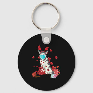 Husky Wear Face Mask   Valentines Day Gift Keychain