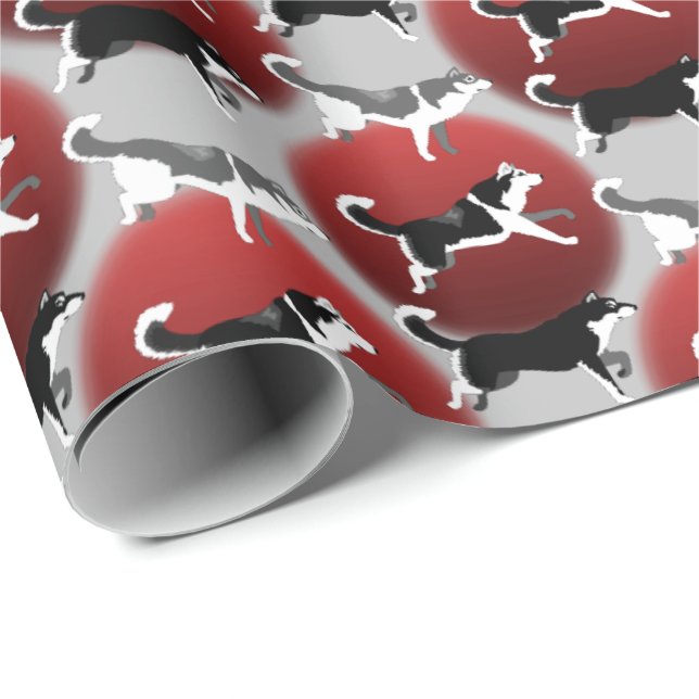 Husky Wrapping Paper Christmas Husky Gift Paper (Roll Corner)