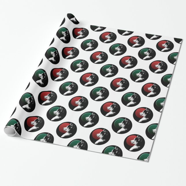 Husky Wrapping Paper Christmas Husky Gift Paper (Unrolled)