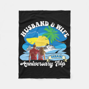 Husnd And Wife Anniversary Trip Ukraine Fleece Blanket