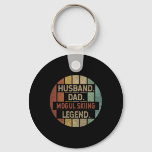 Husnd Dad Mogul Skiing Legend Vintage Keychain
