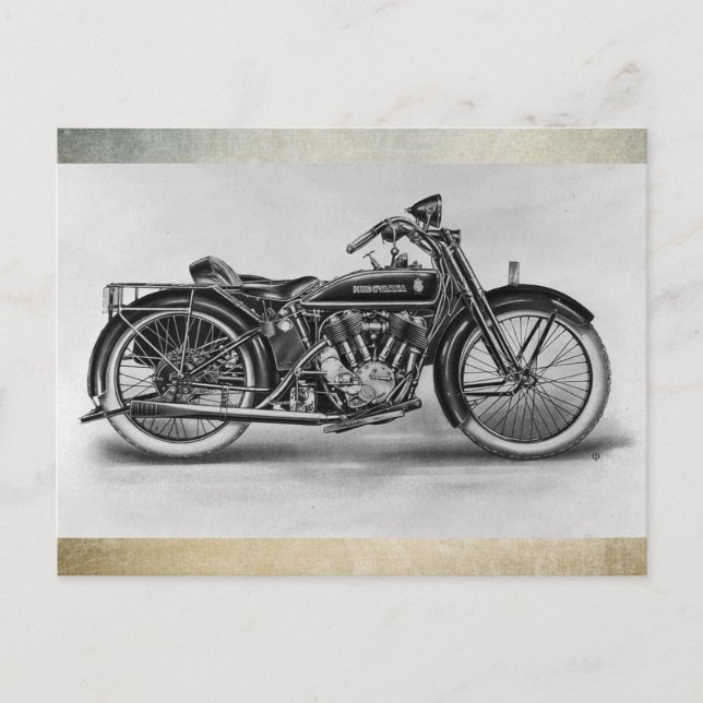 Husqvarna motorcycle  1926 postcard (Front)