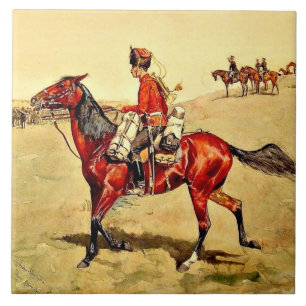 Hussar Russian Guard Corps, Remington painting Tile