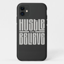 Hustle and Believe Motivational Embroidered Style