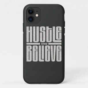 Hustle and Believe Motivational Embroidered Style iPhone 11 Case