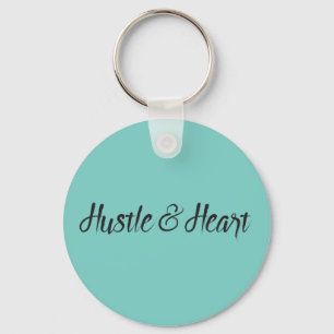 Hustle and Heart Typography Keychain
