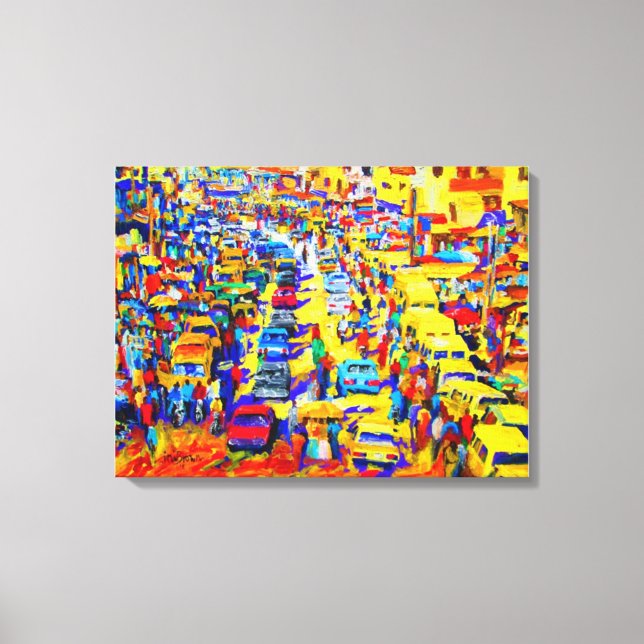 Hustle and Rhythm in Ini Brown Canvas Print (Front)