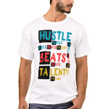 Hustle Beats Talent Motivational Typography Quote 