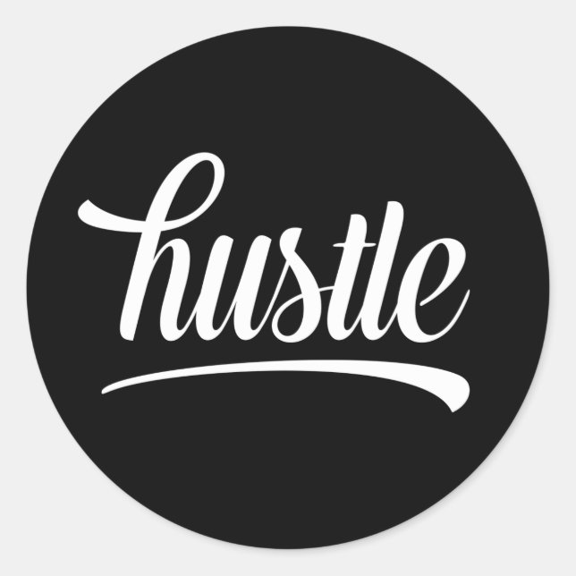 Hustle Classic Round Sticker (Front)