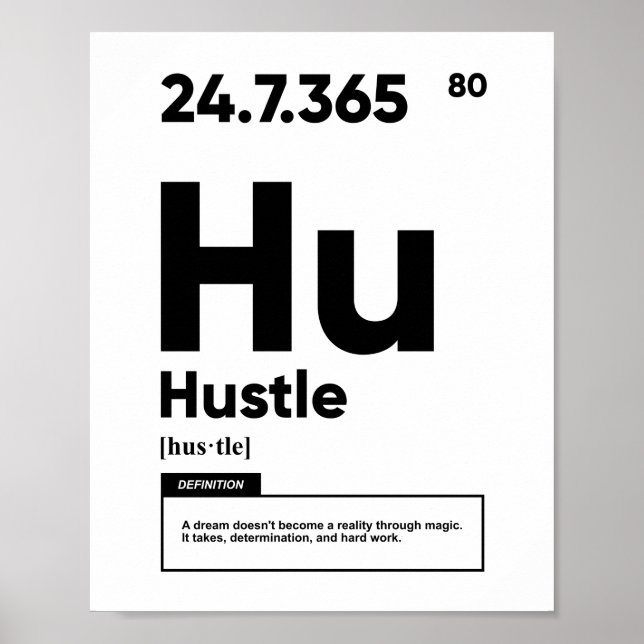Hustle Definition | Motivational Poster (Front)