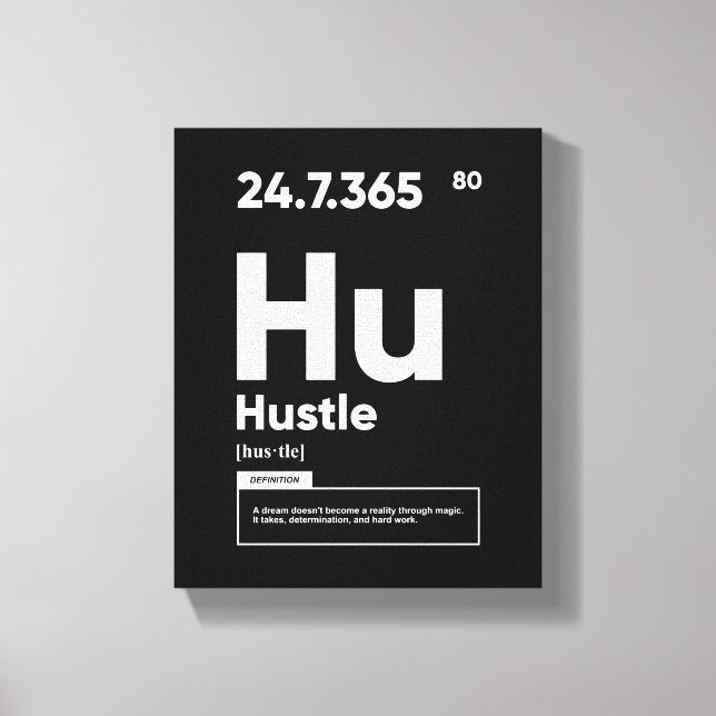 Hustle Definition | Motivational Quote Wall Art (Front)