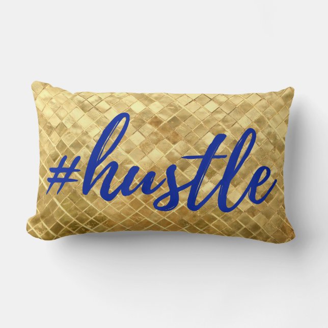 #Hustle Gold Texture Pillow (Front)