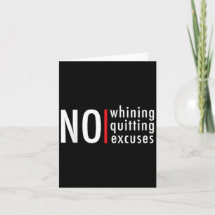 Hustle Gym No Whining Quitting Excuses Motivation  Card