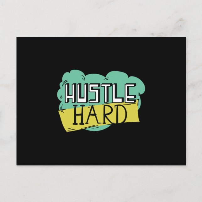 Hustle hard postcard (Front)