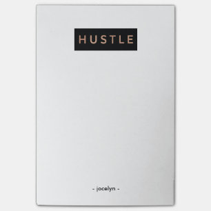 Hustle Modern Black White and Pink Post-it Notes