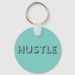 Hustle Modern Typography Keychain