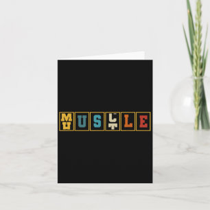 Hustle Muscle Odometer Weightlifting Gym Motivatio Card