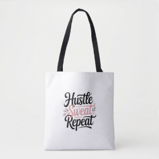 Hustle Sweat Repeat Motivational Gym Tote Bag 