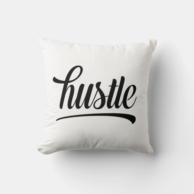 Hustle Throw Pillow (Front)