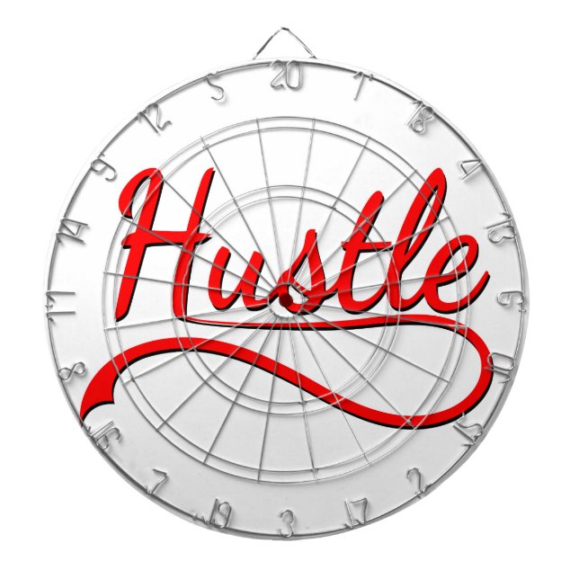 Hustle Typography Art Dartboard (Front)