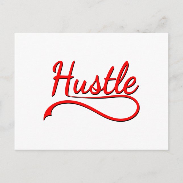 Hustle Typography Art Postcard (Front)