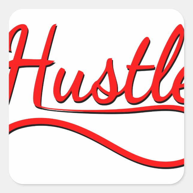 Hustle Typography Art Square Sticker (Front)