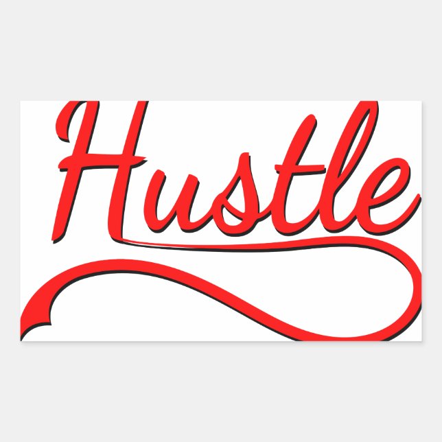 Hustle Typography Art Sticker (Front)