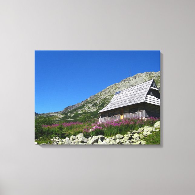 Hut in the Five Ponds Valley Tatras Wrapped Canvas (Front)