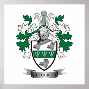 Hutchison Family Crest Coat of Arms Poster