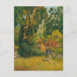 Huts Under the Trees by Paul Gauguin Postcard