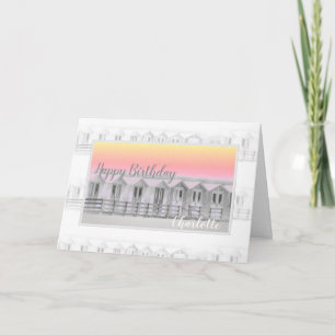 Hutte de plage de joyeux anniversaire à la carte