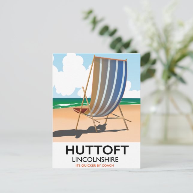 Huttoft seaside travel poster. postcard (Standing Front)