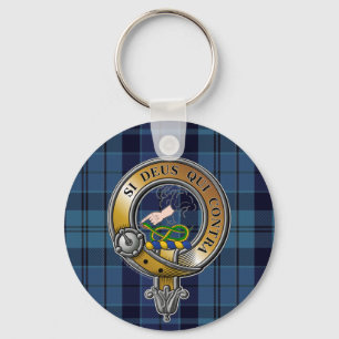 Hutton Tartan & Badge Keychain