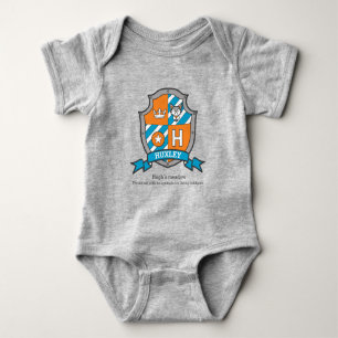 Huxley boys H name & meaning knights shield dog Baby Bodysuit