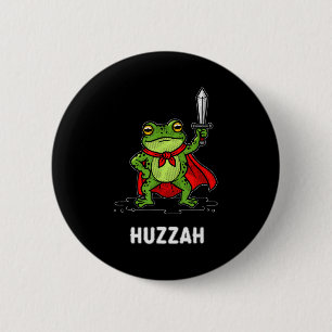 Huzzah Frog 2 Inch Round Button
