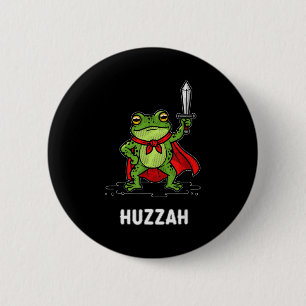 Huzzah Frog  2 Inch Round Button